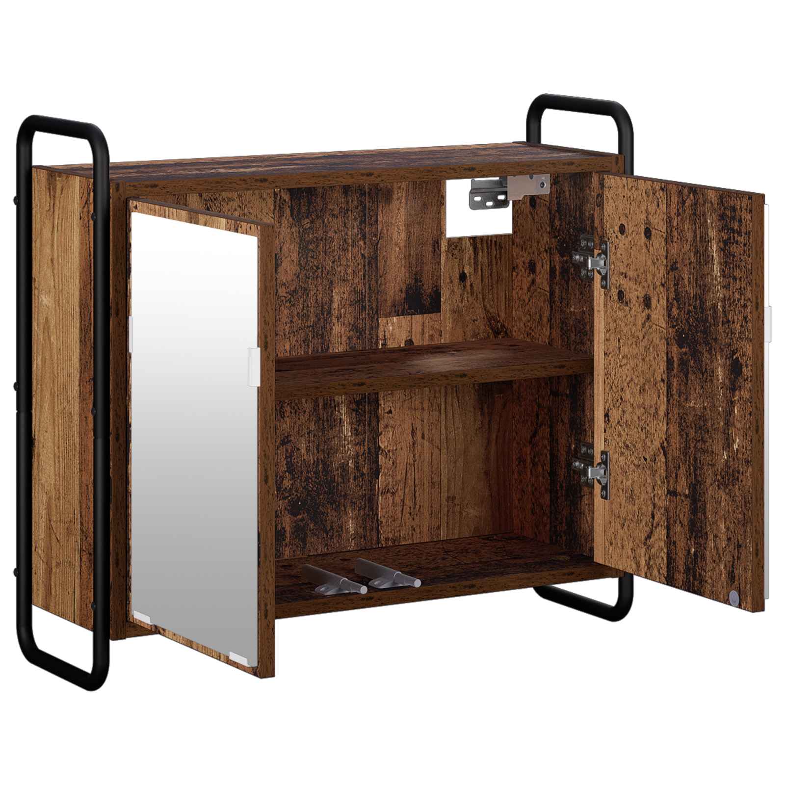 vidaXL - Hangkast - voor - de - badkamer - Oud - hout - 64 - x - 20 - x - 56,5 - cm