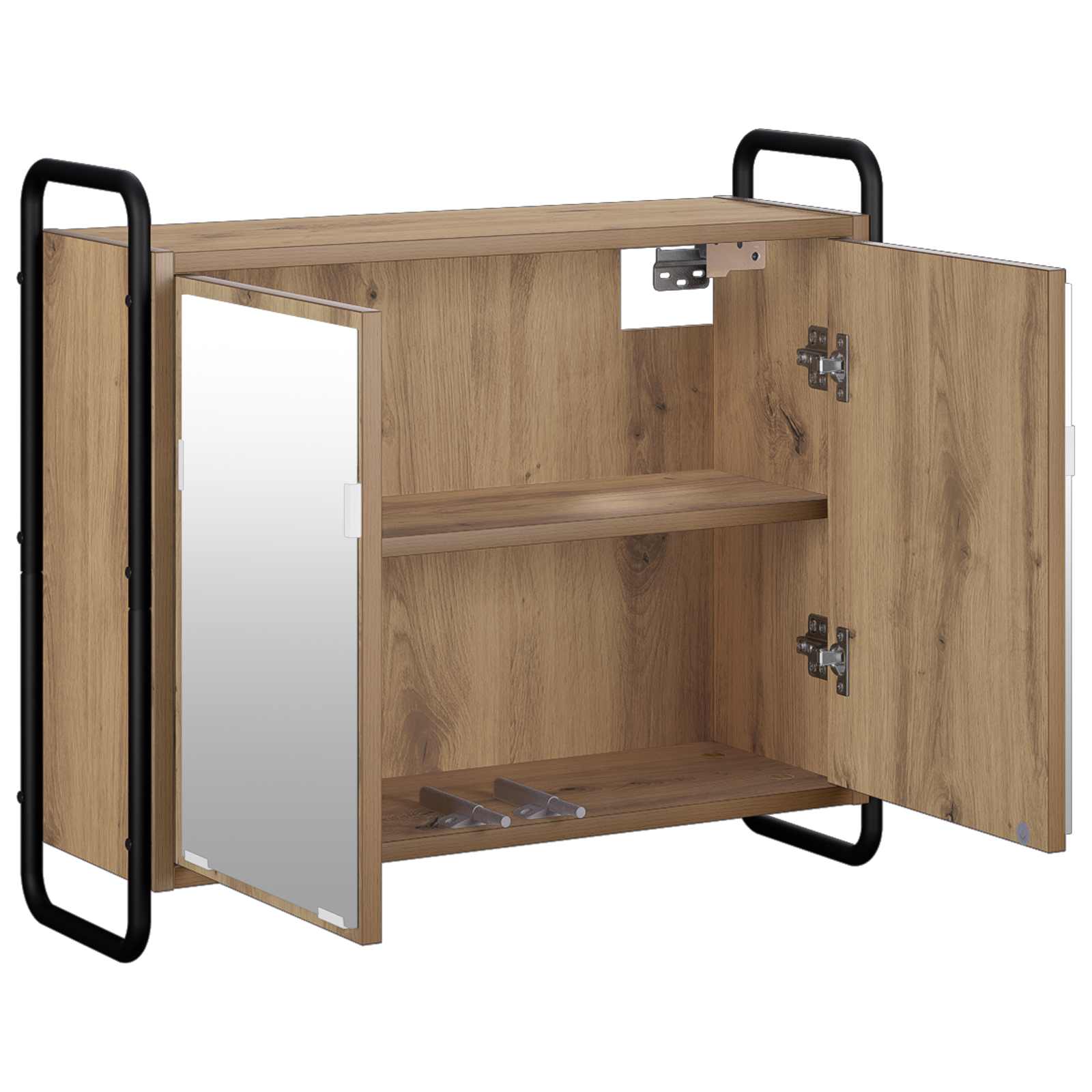 vidaXL - Hangkast - voor - de - badkamer - Artisanaal - eiken - 64 - x - 20 - x - 56,5 - cm
