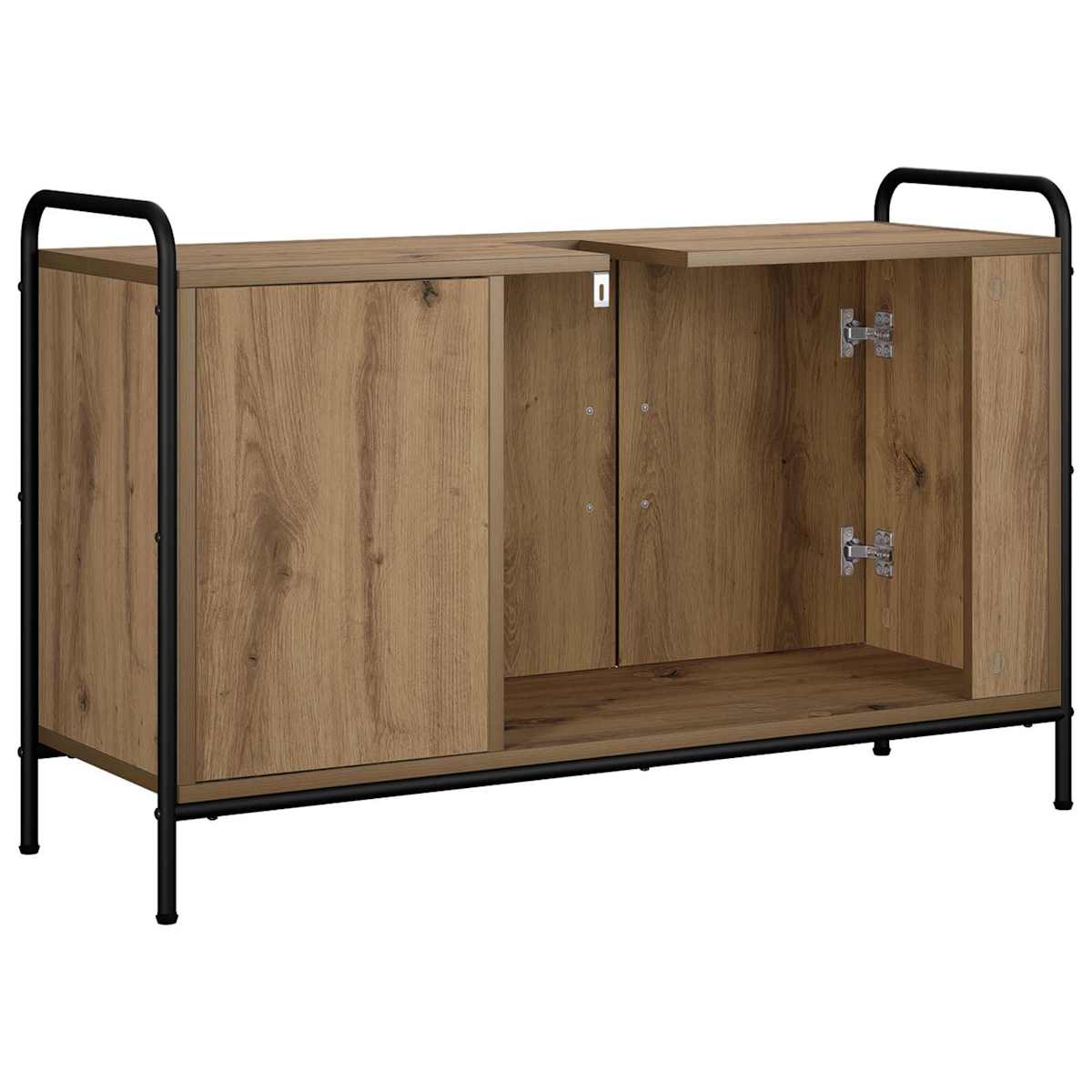 Badeværelsesskab 95 x 34 x 61 cm Konstrueret træ - Billede 6