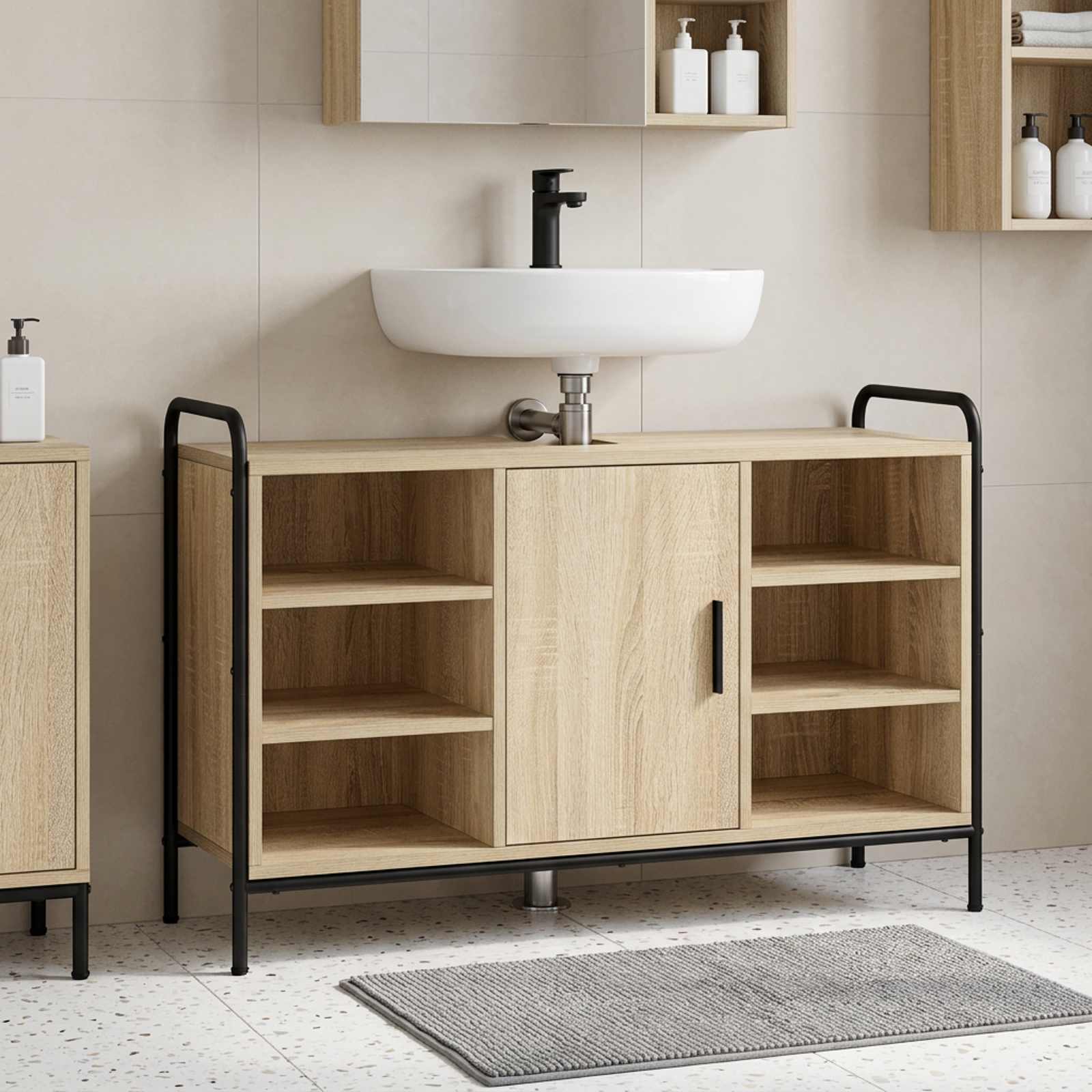 Kopalniška omarica Sonoma hrast 95 x 34 x 61 cm Inženirski les