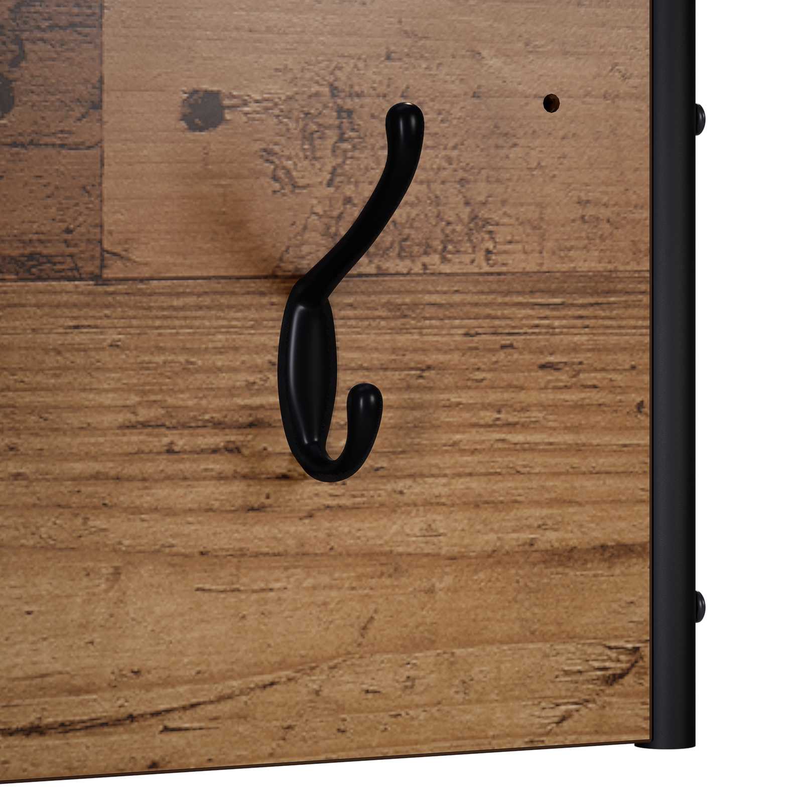 Kapstok Wandgemonteerd Oud hout 100 x 30 x 25 cm Bewerkt hout image 5