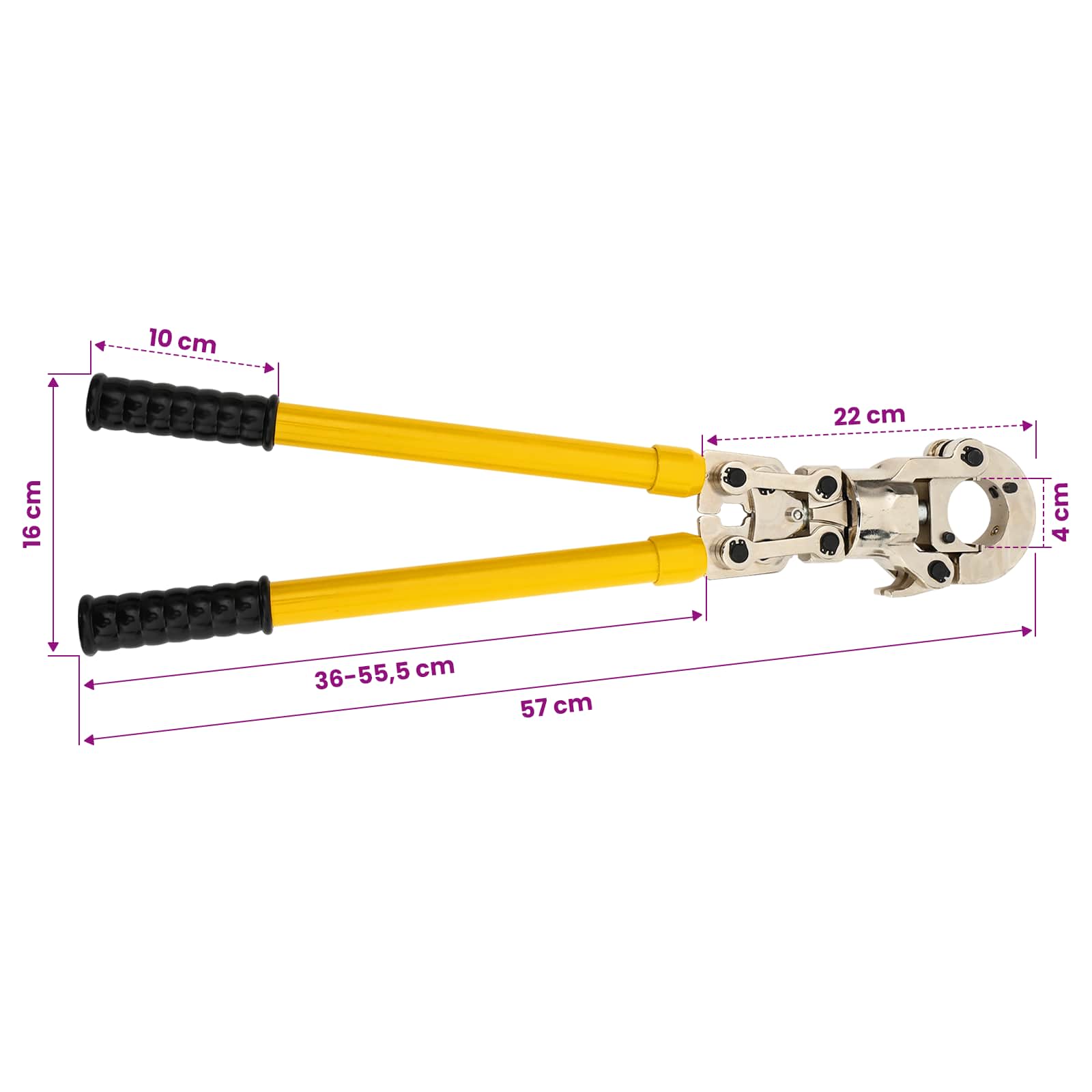 Hydraulic Pipe Crimping Tool 60 kN size guide