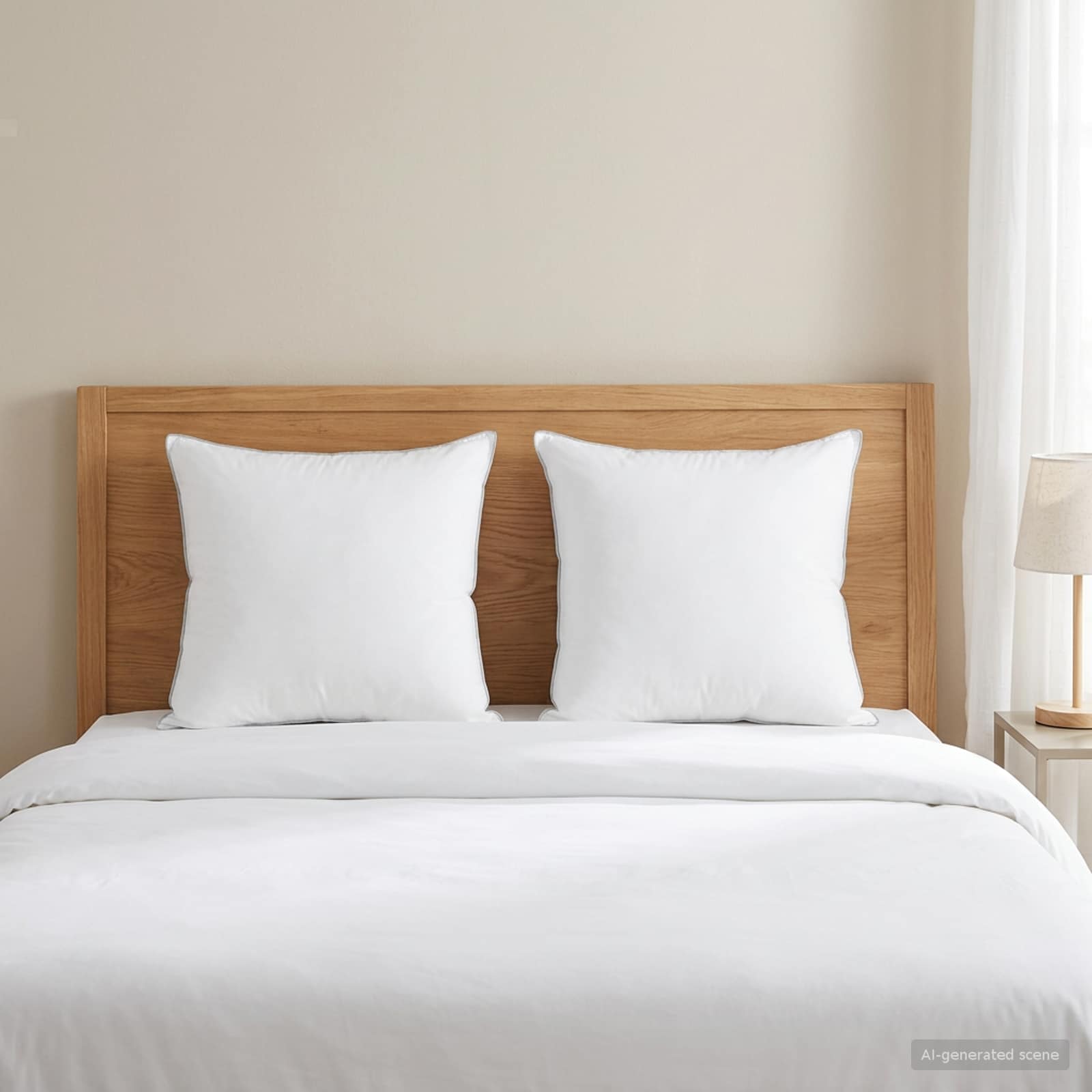Hoofdkussen 2 pcs 40 x 40 cm Australisch Wol Wit image 1