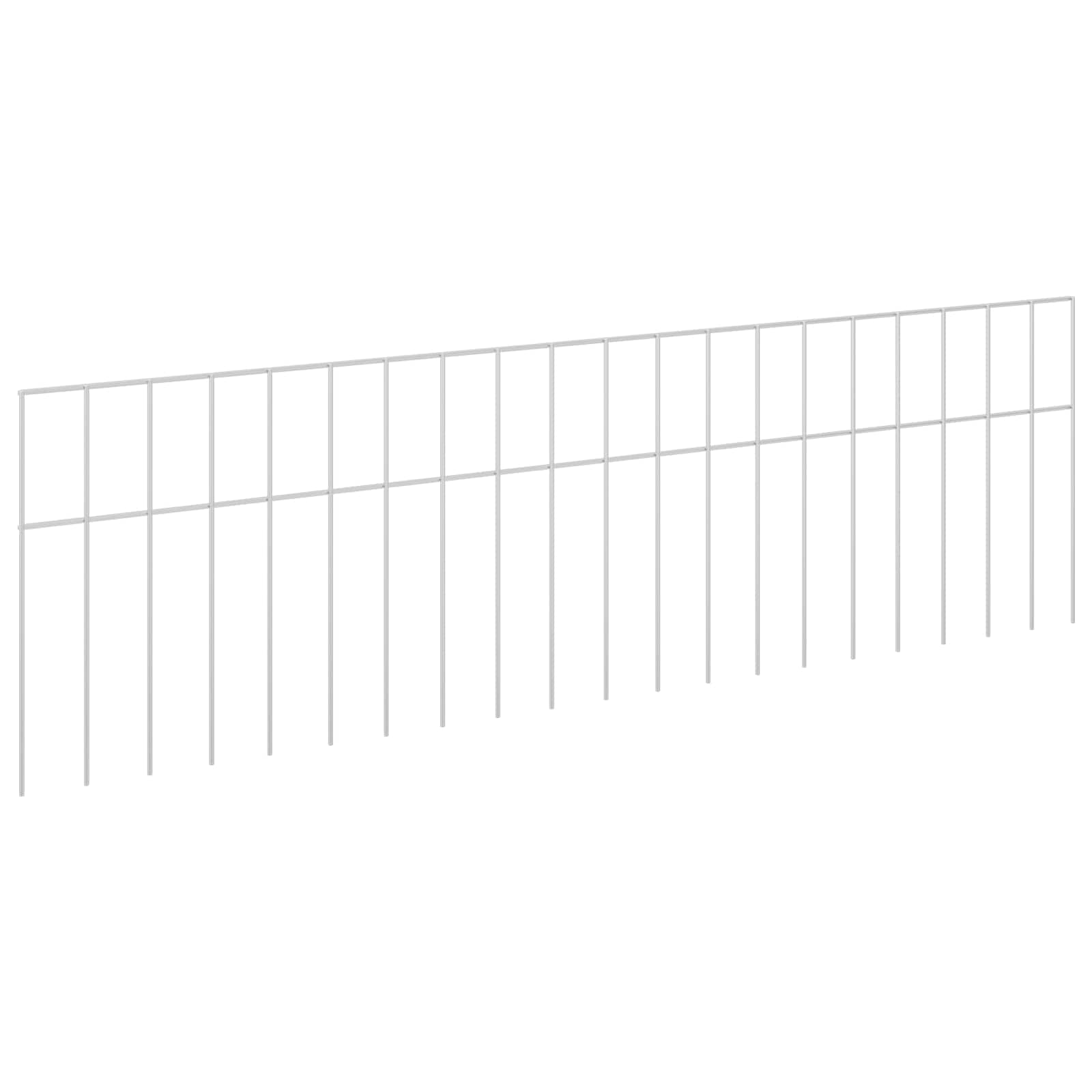 vidaXL Panou de gard de grădină 48 pcs Oțel Galvanizat Argintiu