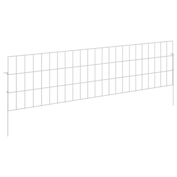 vidaXL Aia aed koos toega 12 tk 115 x 30 cm Tsingitud teras H&otilde;bedane