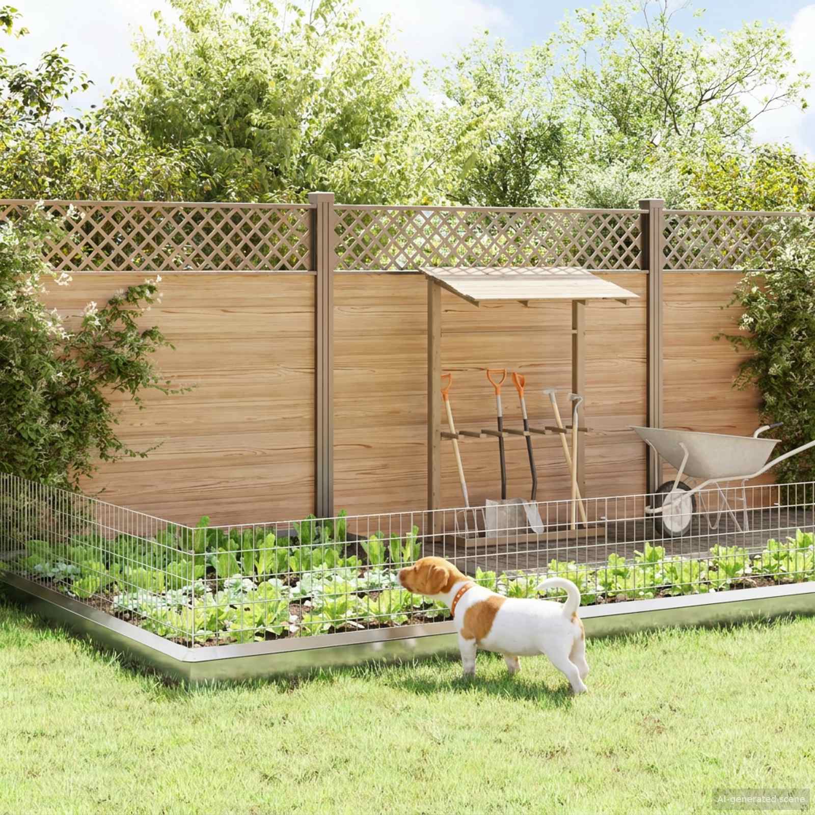 vidaXL Gard de grădină cu țevi de sprijin 12 pcs 95 x 50 cm Mesh