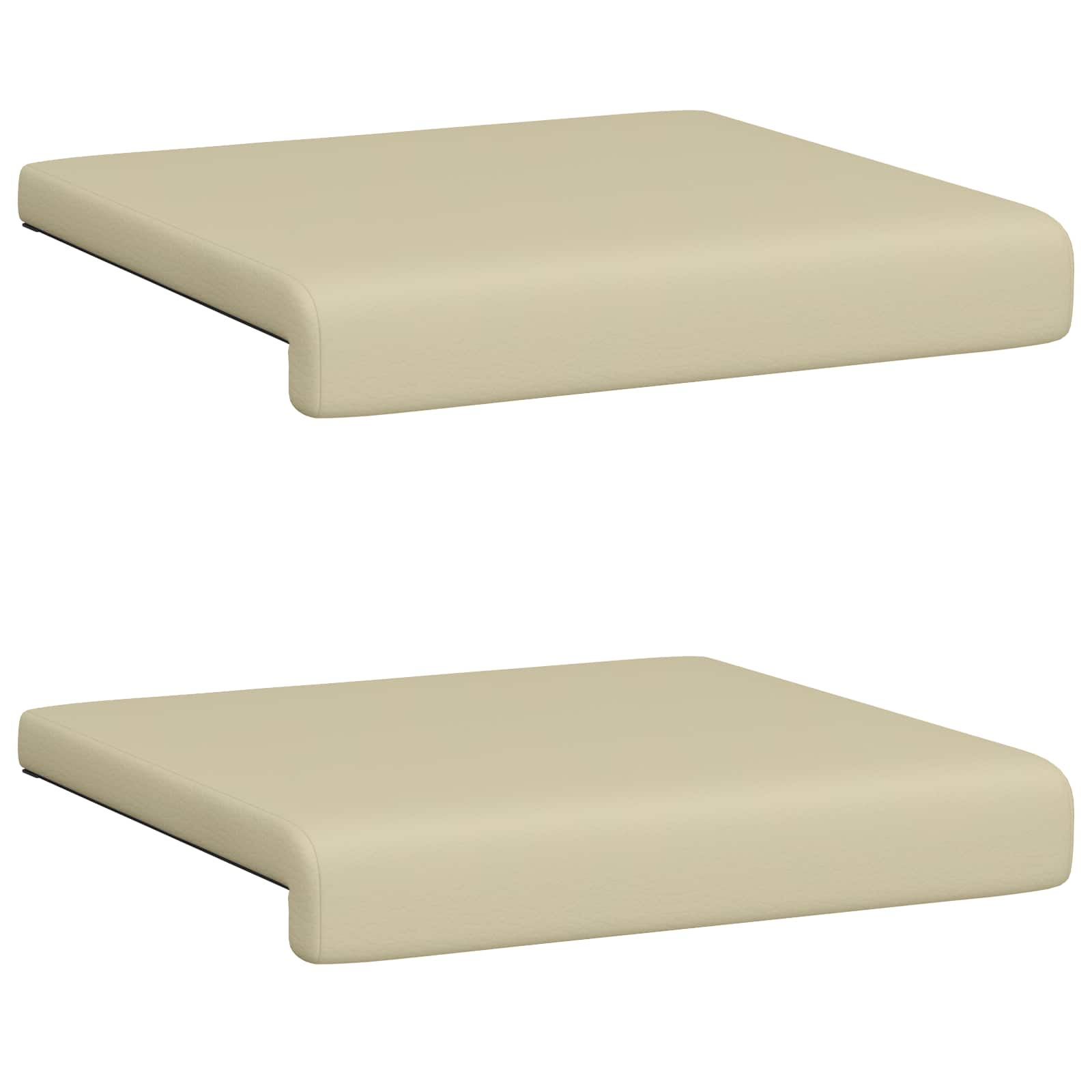 Bankkussen 2 pcs Kunstleer Crèmekleurig Diepte 35 cm image 6