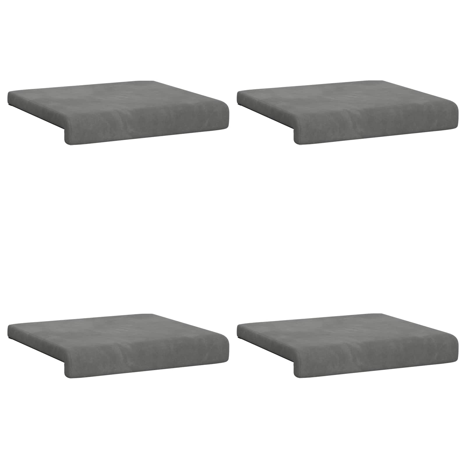 Bankkussen 4 pcs fluweel Donkergrijs Diepte 35 cm image 6