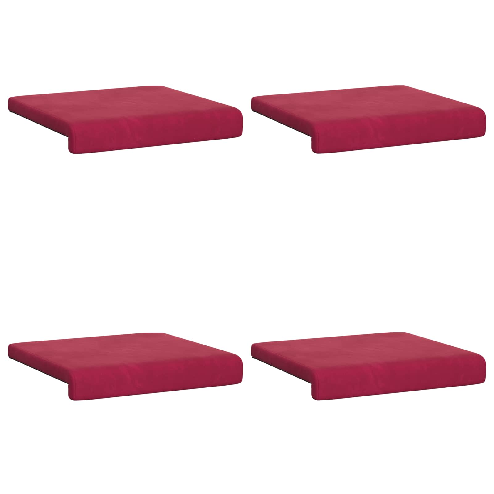 Bankkussen 4 pcs fluweel Wijnrood Diepte 35 cm image 6