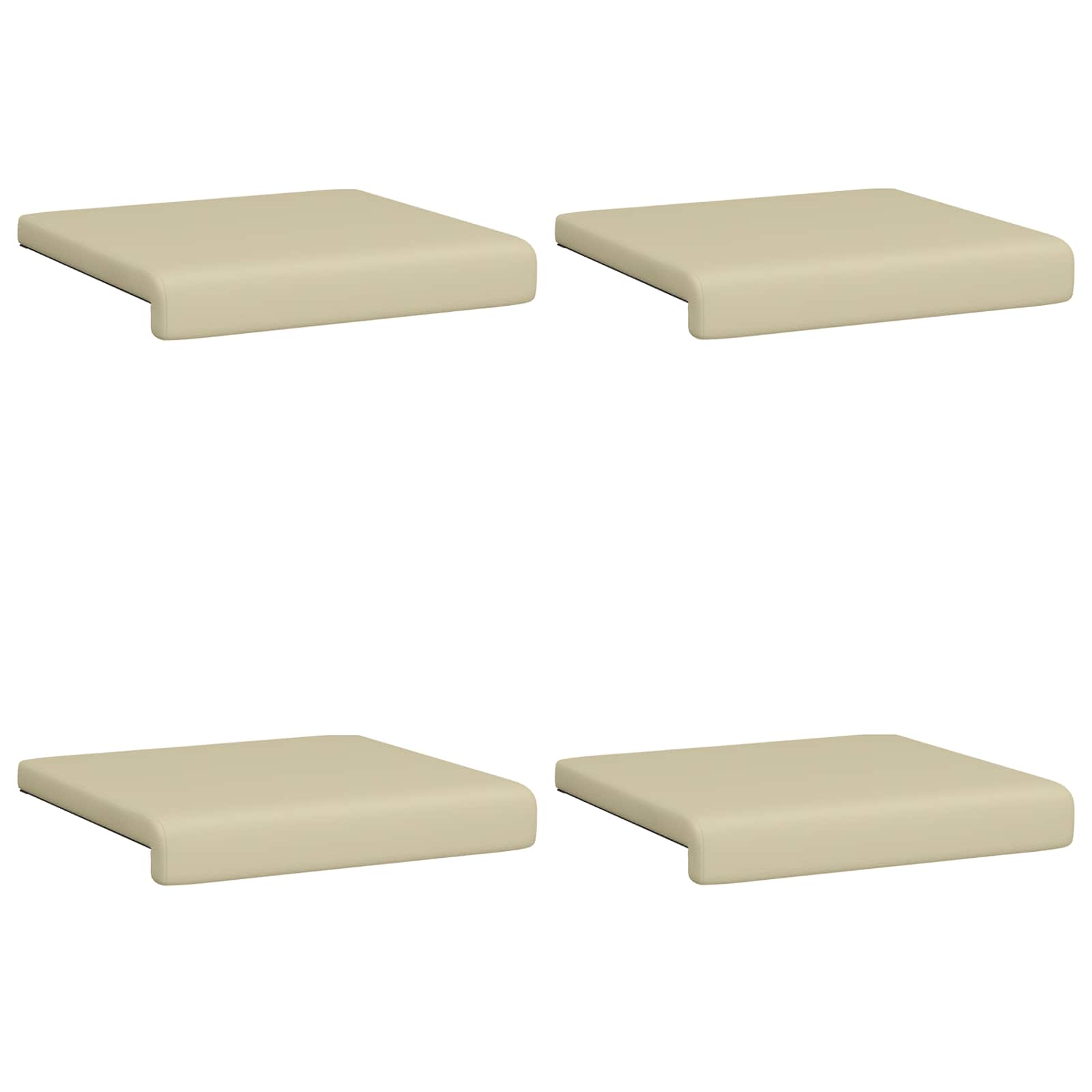 Bankkussen 4 pcs Kunstleer Crèmekleurig Diepte 35 cm image 6