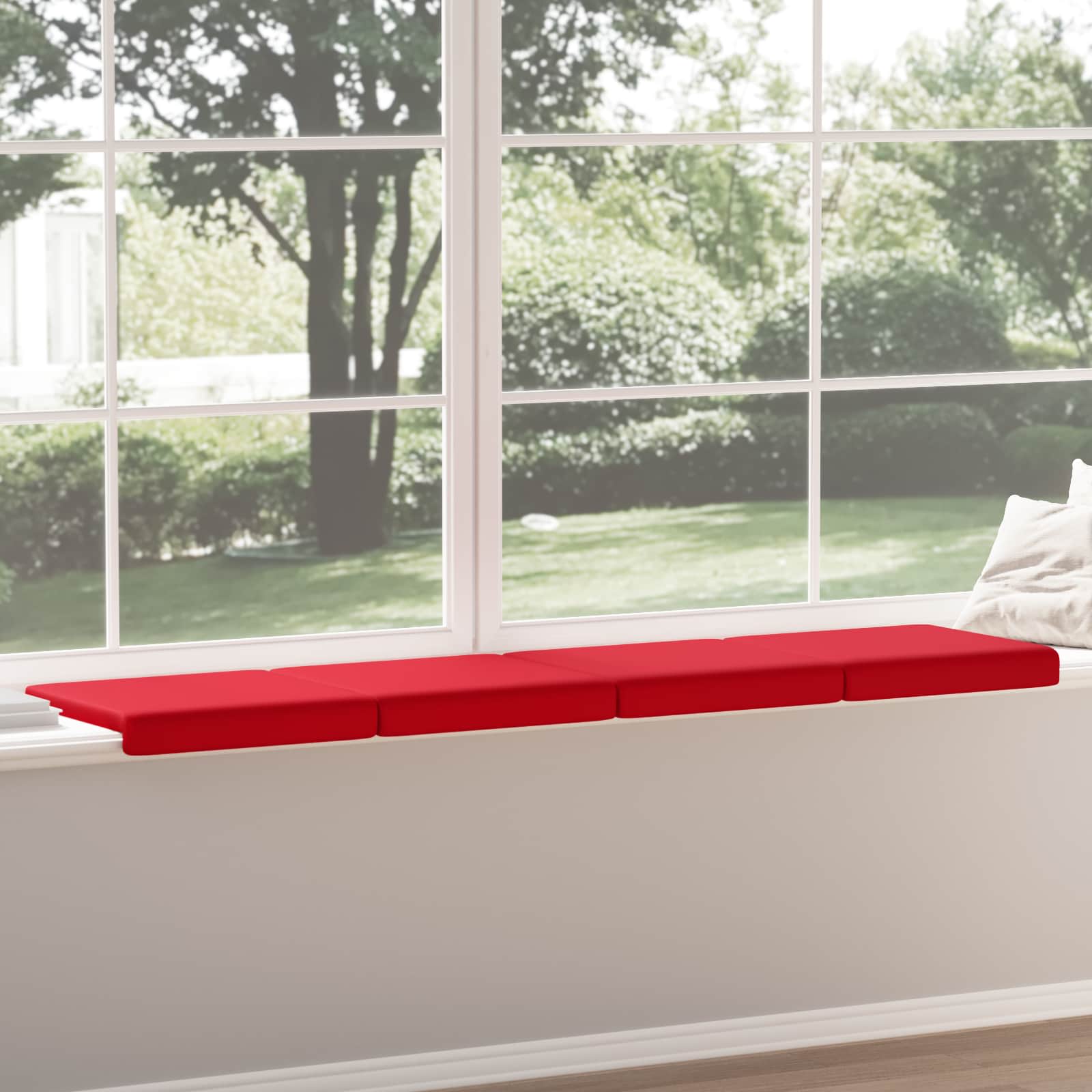 Bankkussen 4 pcs Kunstleer Rood Diepte 35 cm image 4