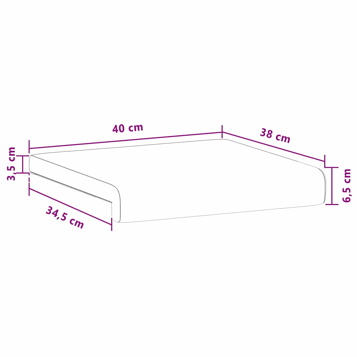 Bænkpude Kunstlæder Dybde 35 cm - Billede 11