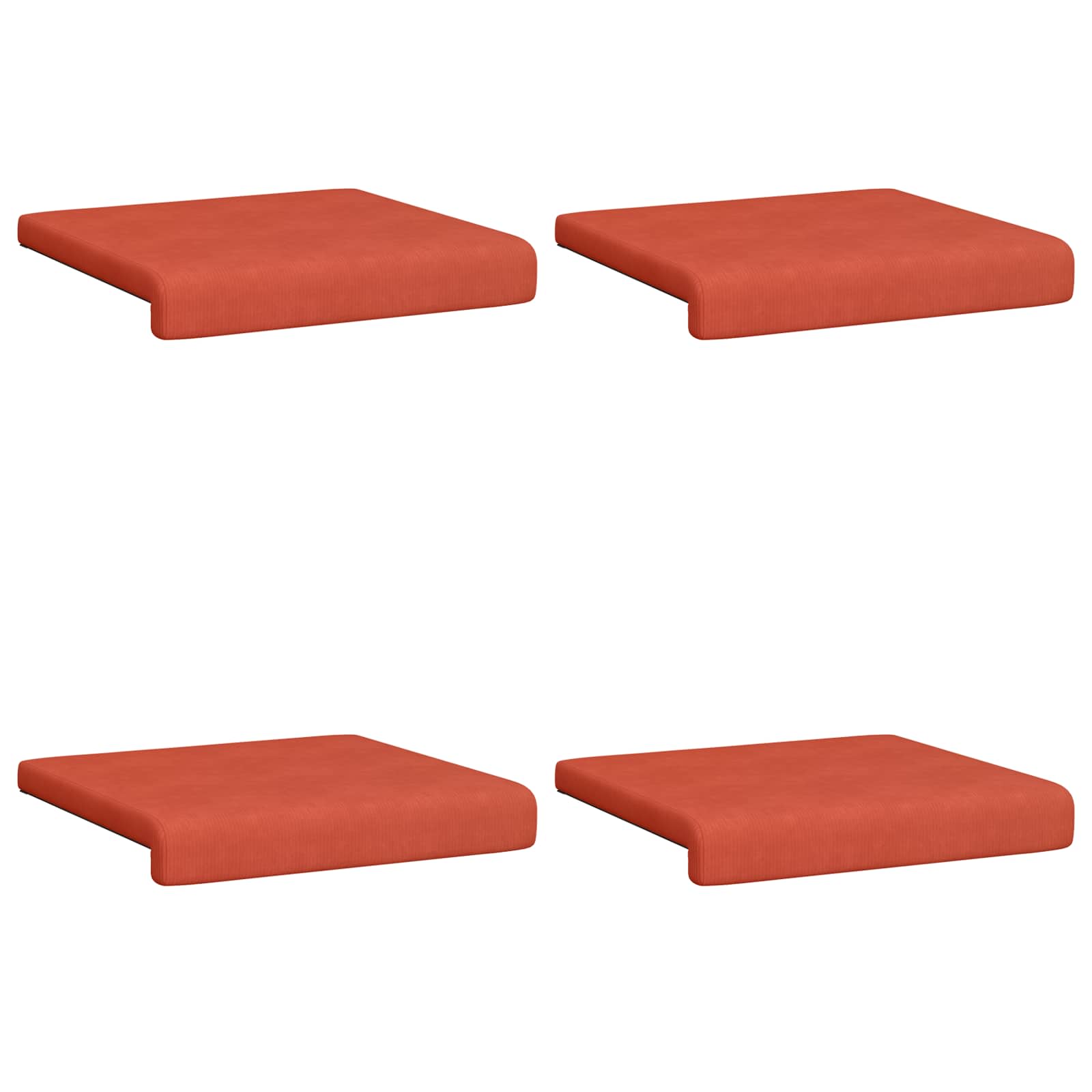 Bankkussen 4 pcs corduroy Rood-oranje Diepte 35 cm image 6