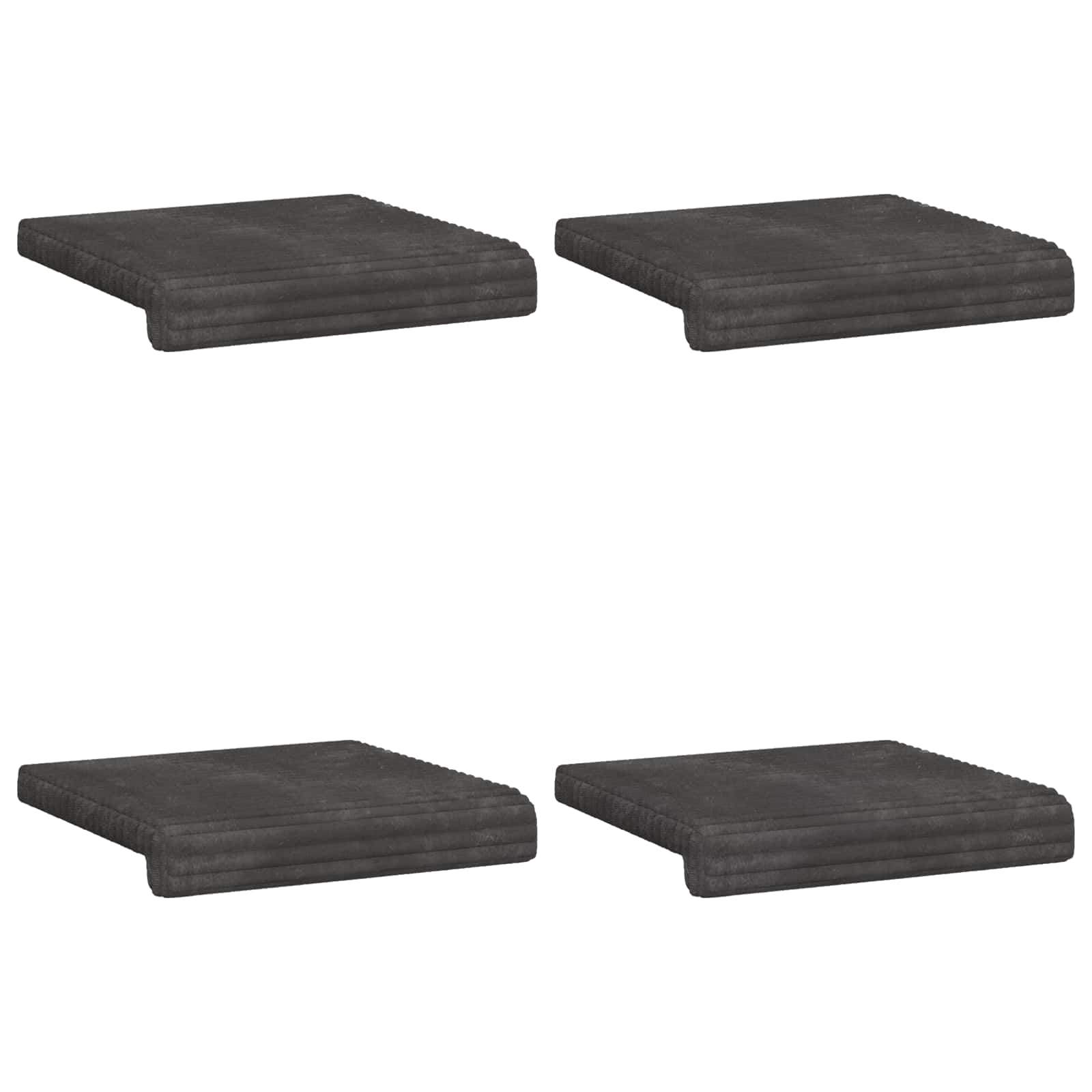 Bankkussen 4 pcs Pluche Corduroy Donkergrijs Diepte 35 cm image 6