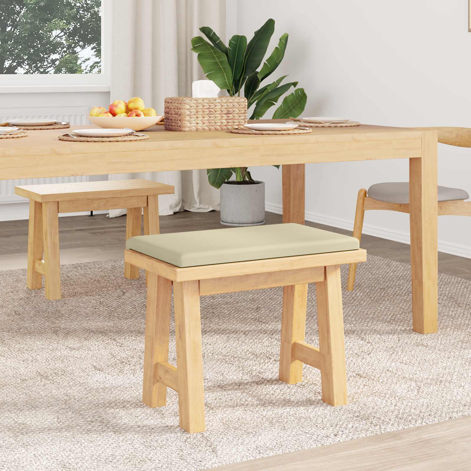 Bankkussen Kunstleer Crèmekleurig Diepte 35 cm image 3