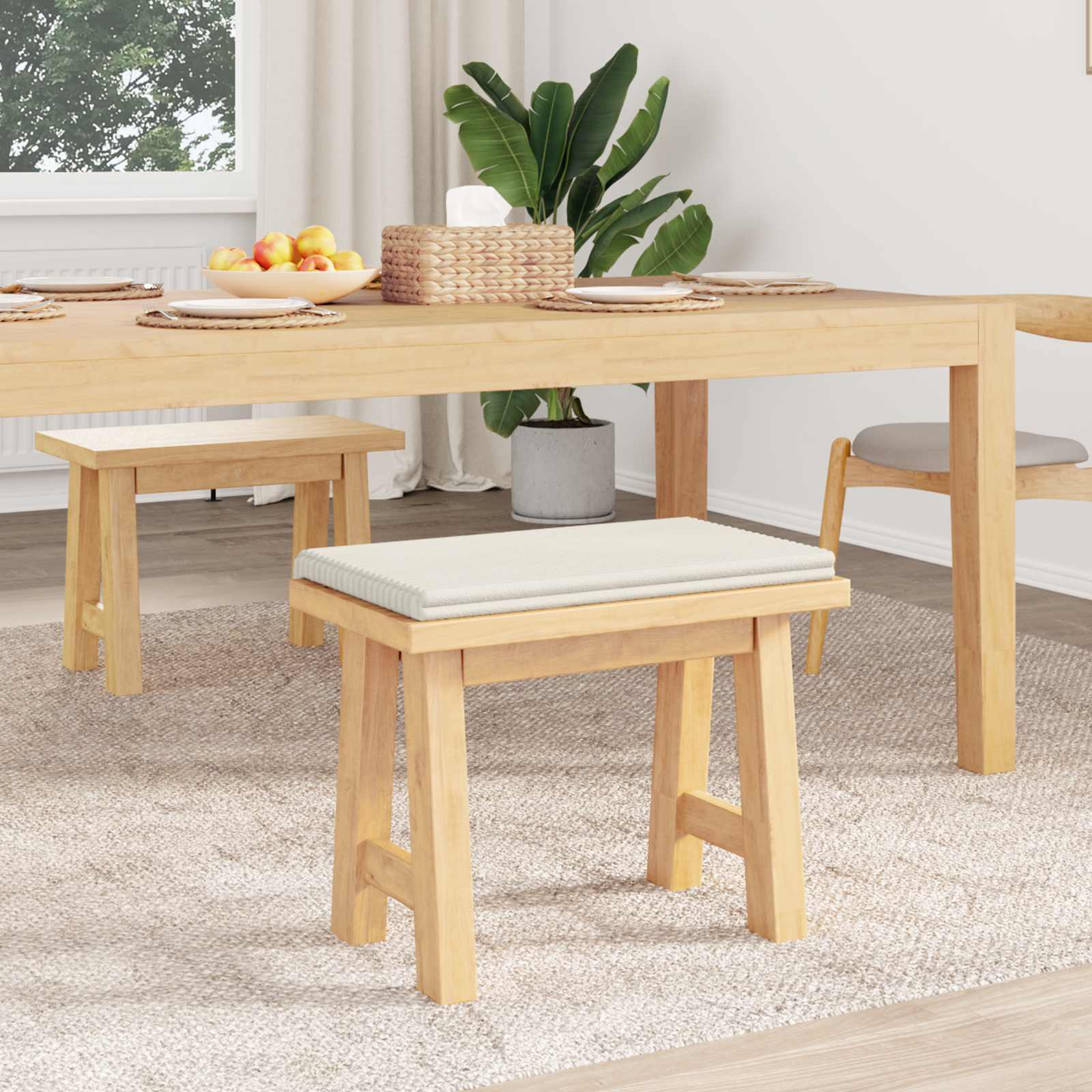 Bankkussen Pluche Corduroy Crèmekleurig Diepte 35 cm image 3