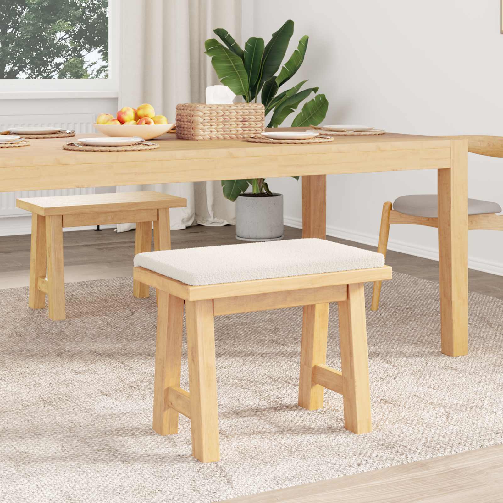 Bankkussen Sherpa Stof Crèmekleurig Diepte 35 cm image 3