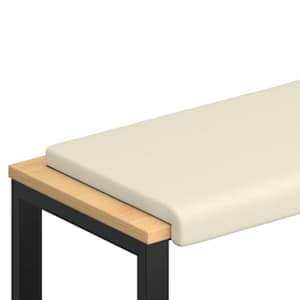 vidaXL Pingipadja Tekstureeritud samet Kreemjas S&uuml;gavus 35 cm