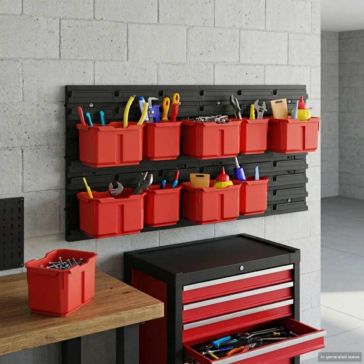 Container Stativ Sort og rød 77,5 x 2 x 39 cm