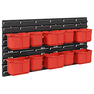vidaXL Konteiner Rack Must ja punane 77,5 x 2 x 39 cm PP