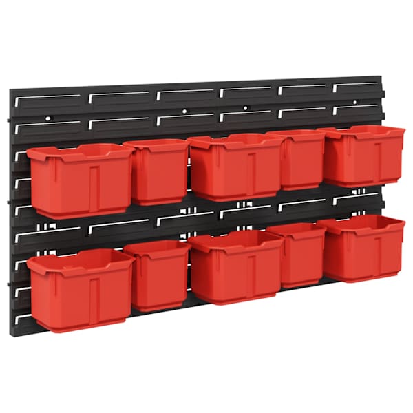 vidaXL Konteiner Rack Must ja punane 77,5 x 2 x 39 cm PP