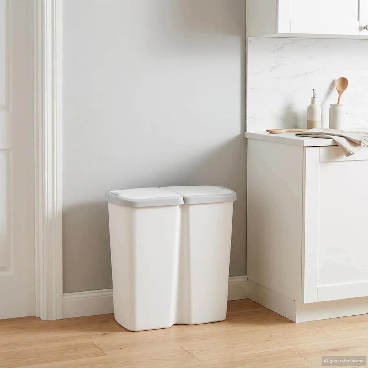 Affaldsspand Hvid 48,5 x 28 x 51 cm PP