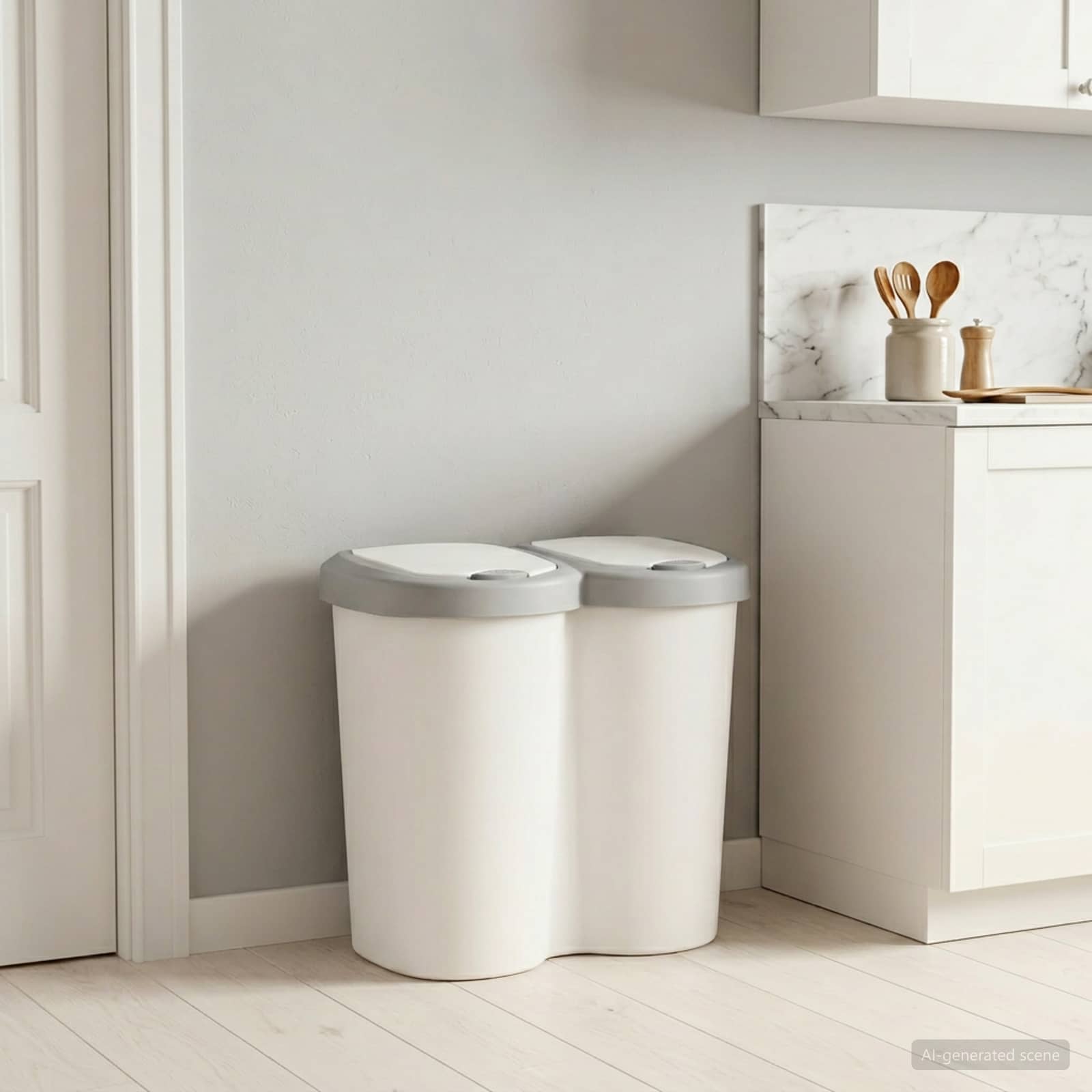 Afvalbak Wit 49,5 x 30 x 46,5 cm PP image 1