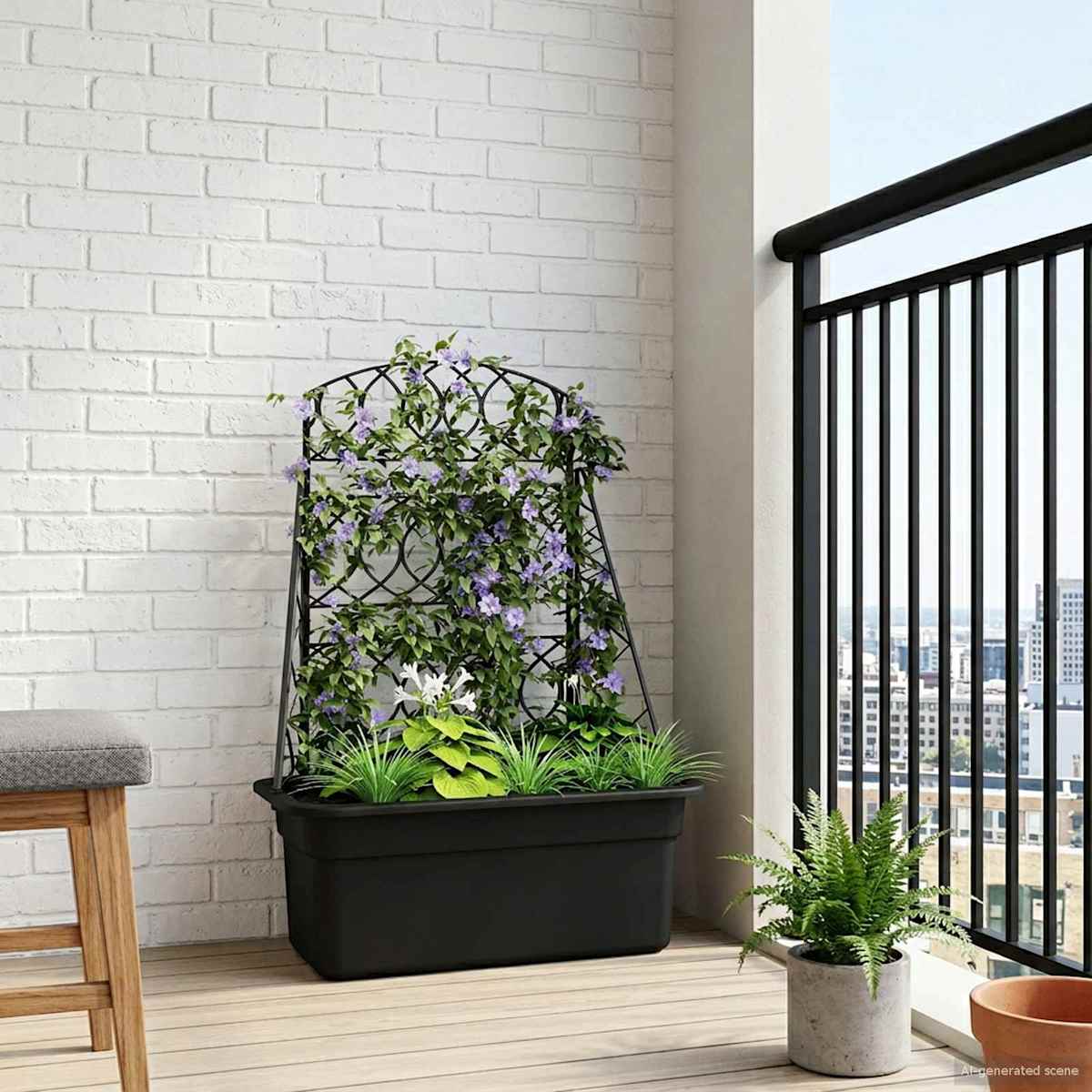 Plante spalier Antracit 58 x 29 x 78 cm PP