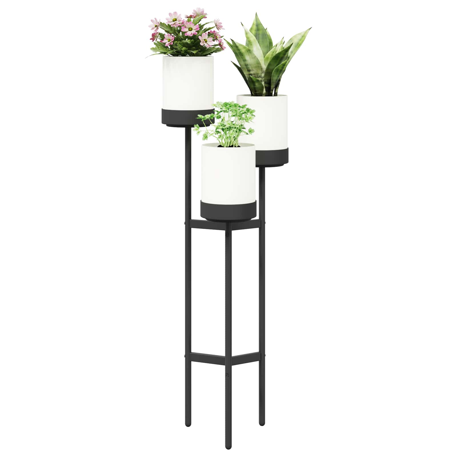 Bloemenstand Wit 42 x 39,5 x 125 cm PP en Staal image 3