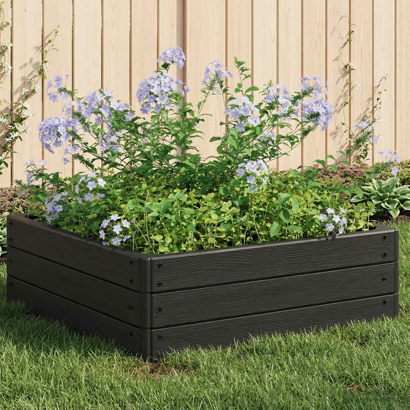 vidaXL Pat ridicat Negru 75,5 x 75,5 x 25 cm PP