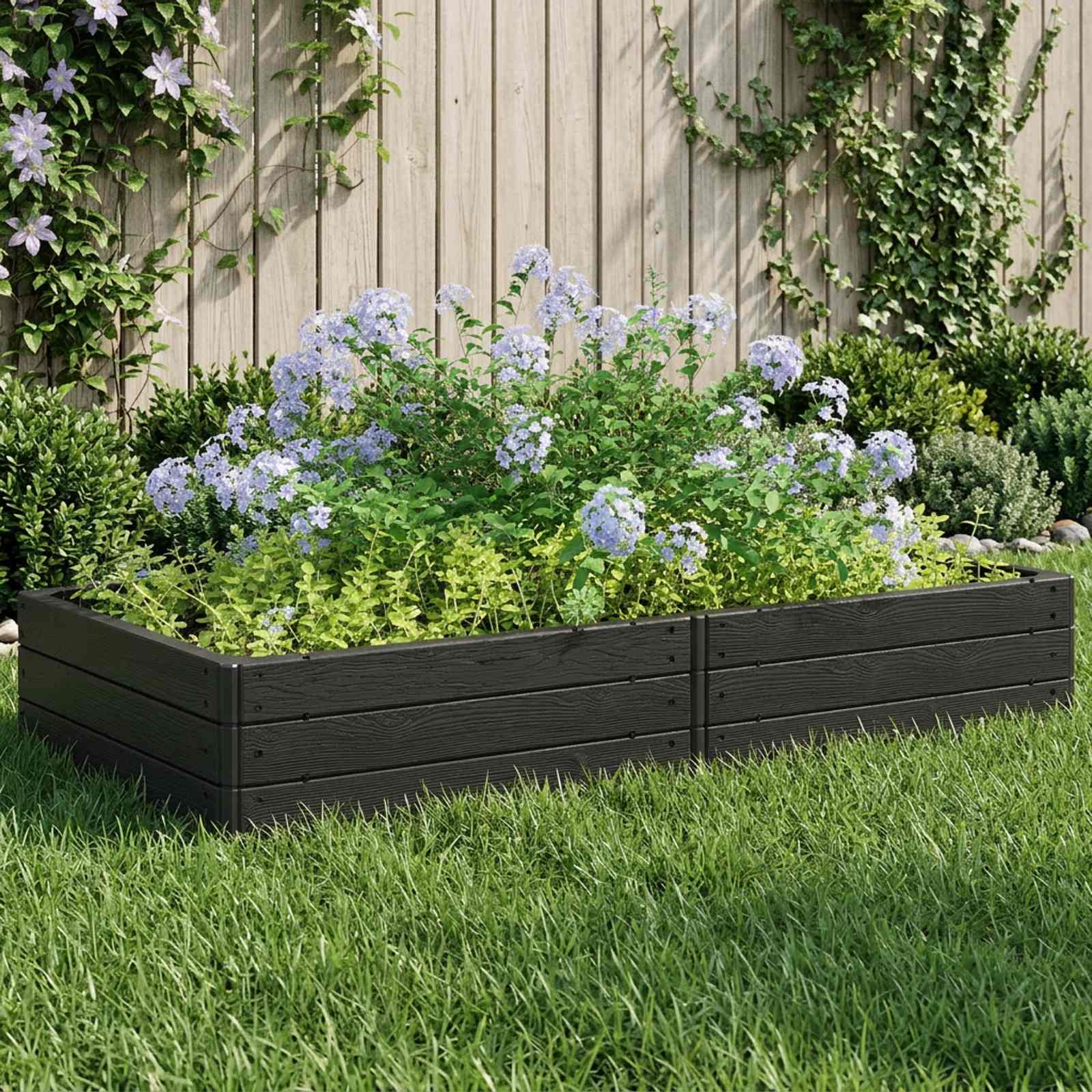vidaXL Pat ridicat Negru 151 x 75,5 x 25 cm PP