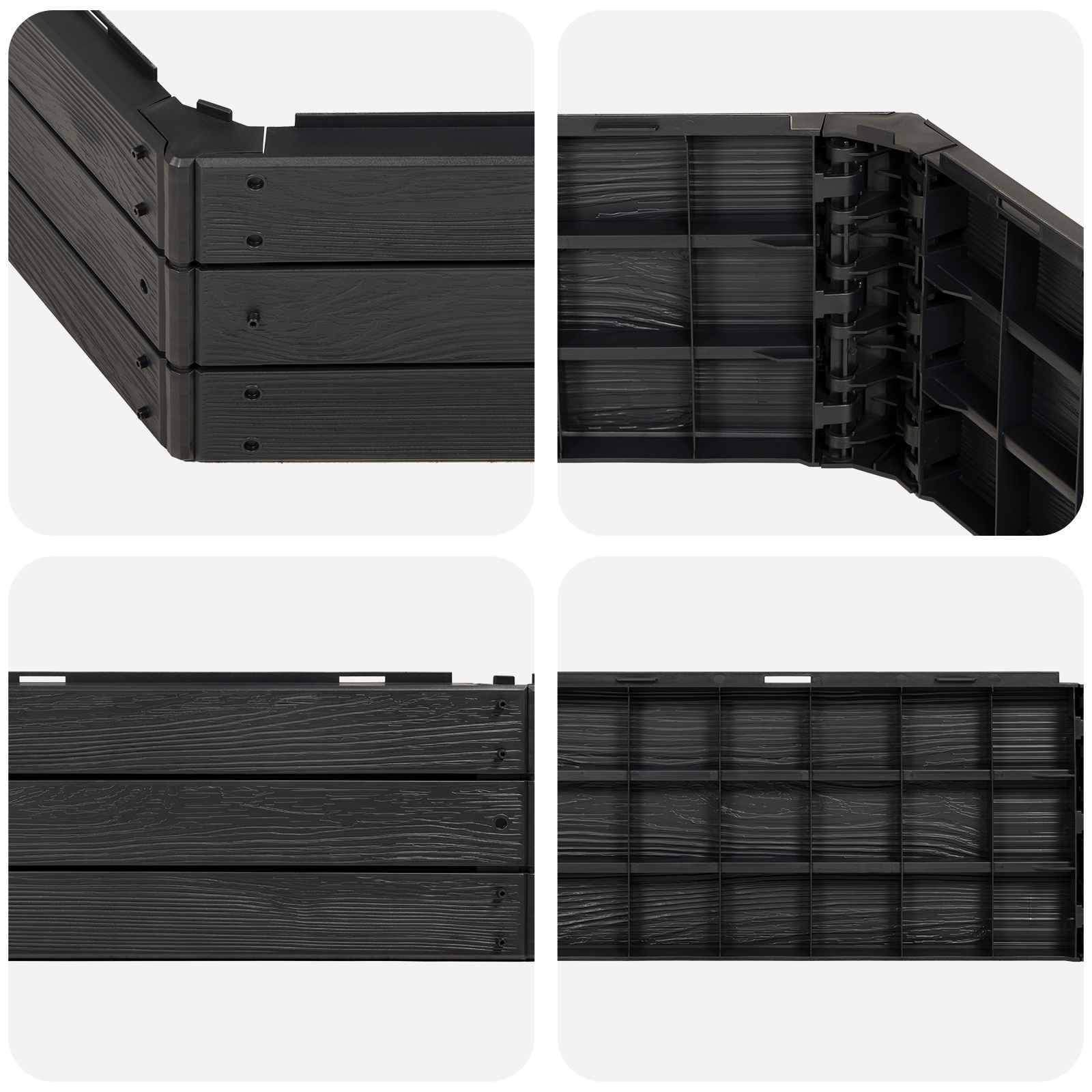 Verhoogd bed Zwart 148 x 129 x 25 cm PP image 5