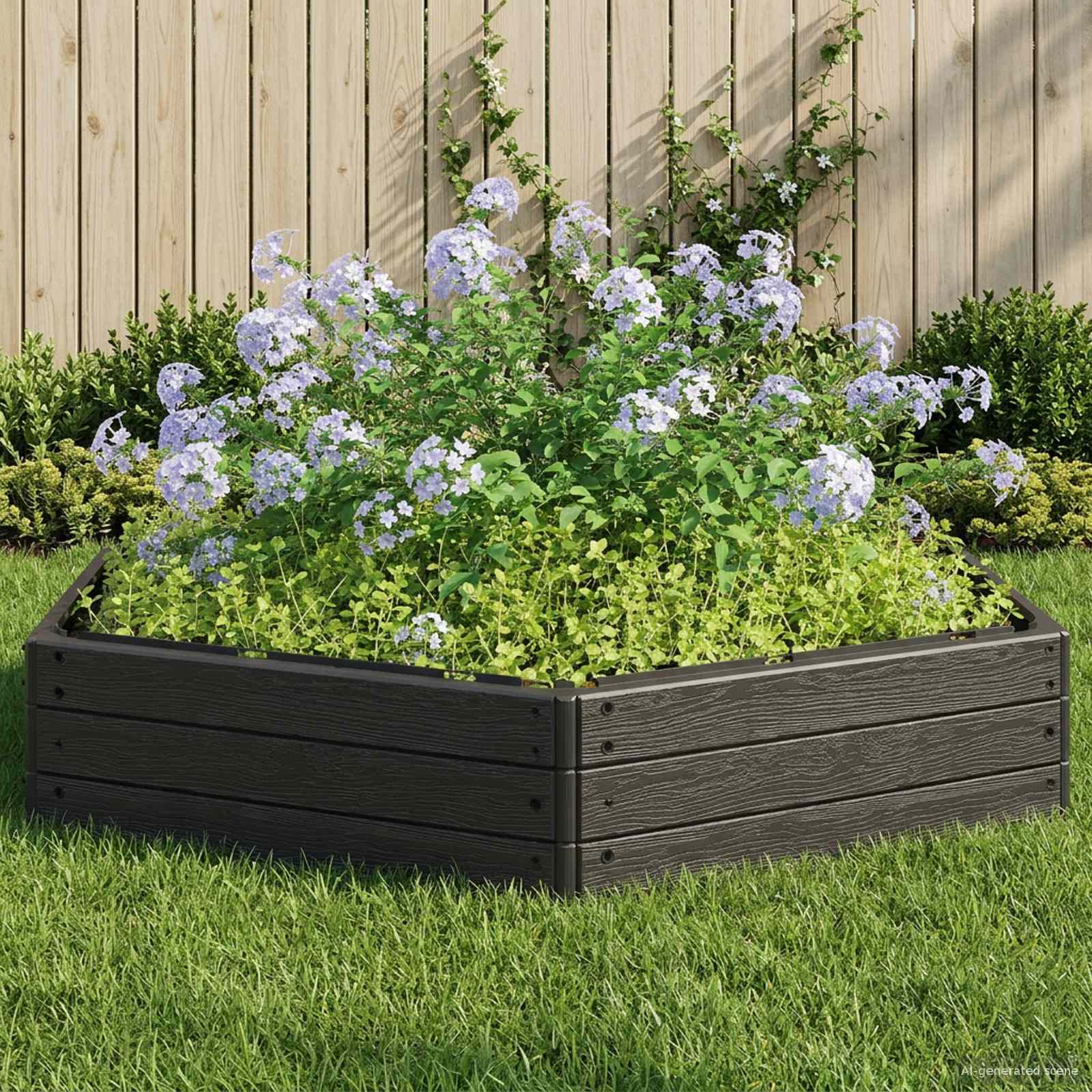 Verhoogd bed Zwart 148 x 129 x 25 cm PP image 1