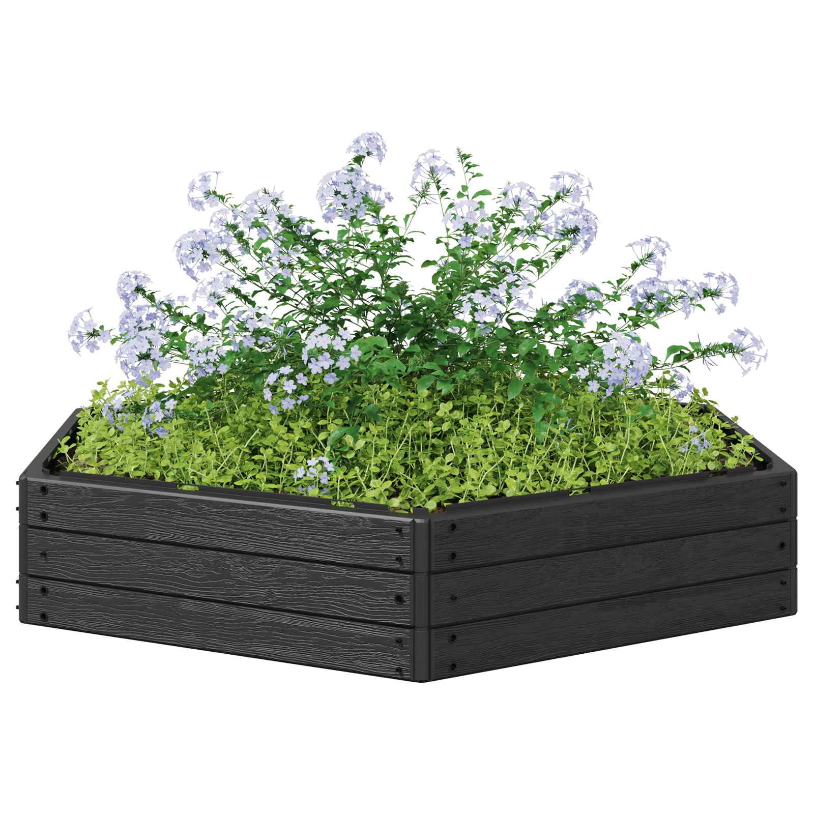 Verhoogd bed Zwart 148 x 129 x 25 cm PP image 3