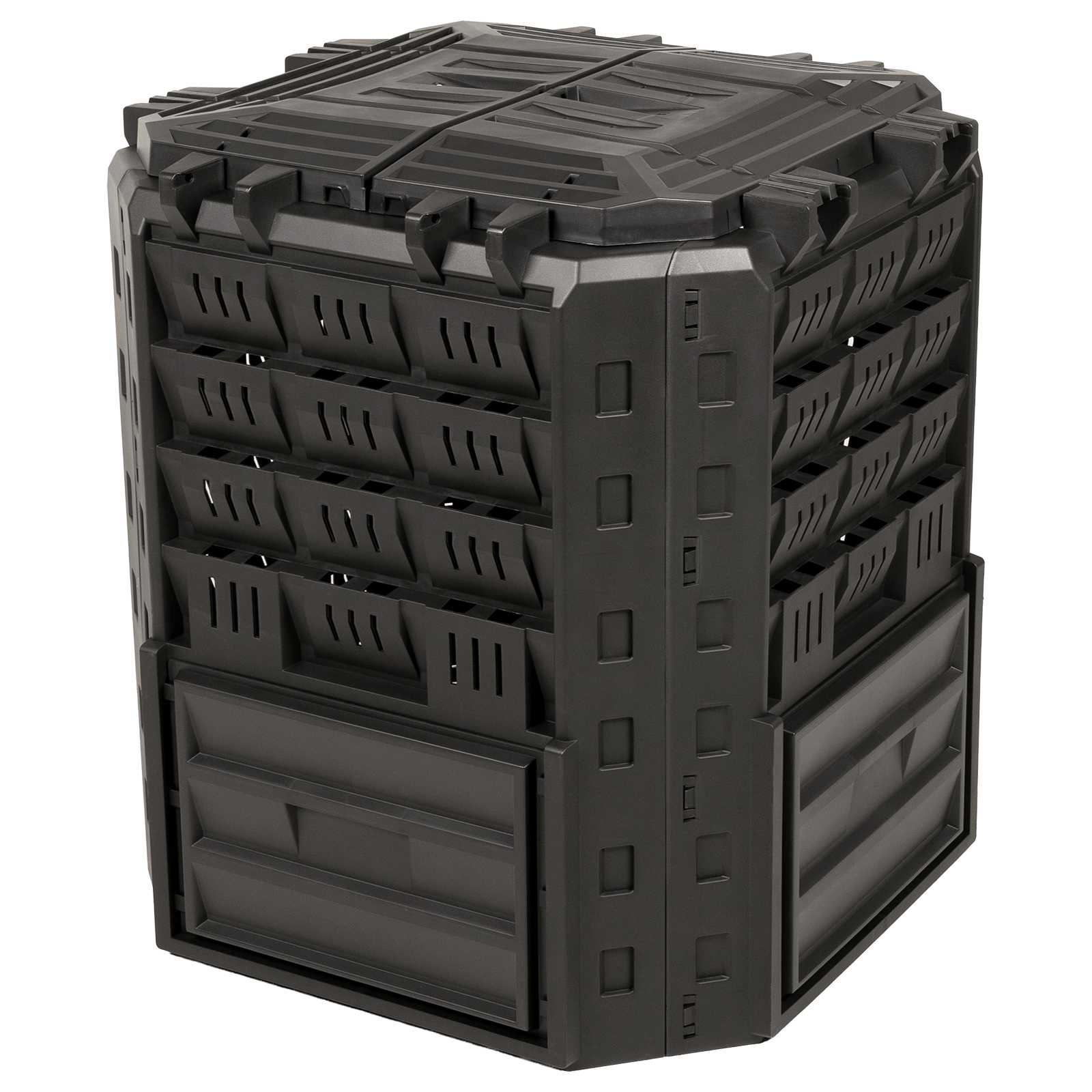 Tuincomposter Zwart 71 x 71 x 81,5 cm 100% PP image 5