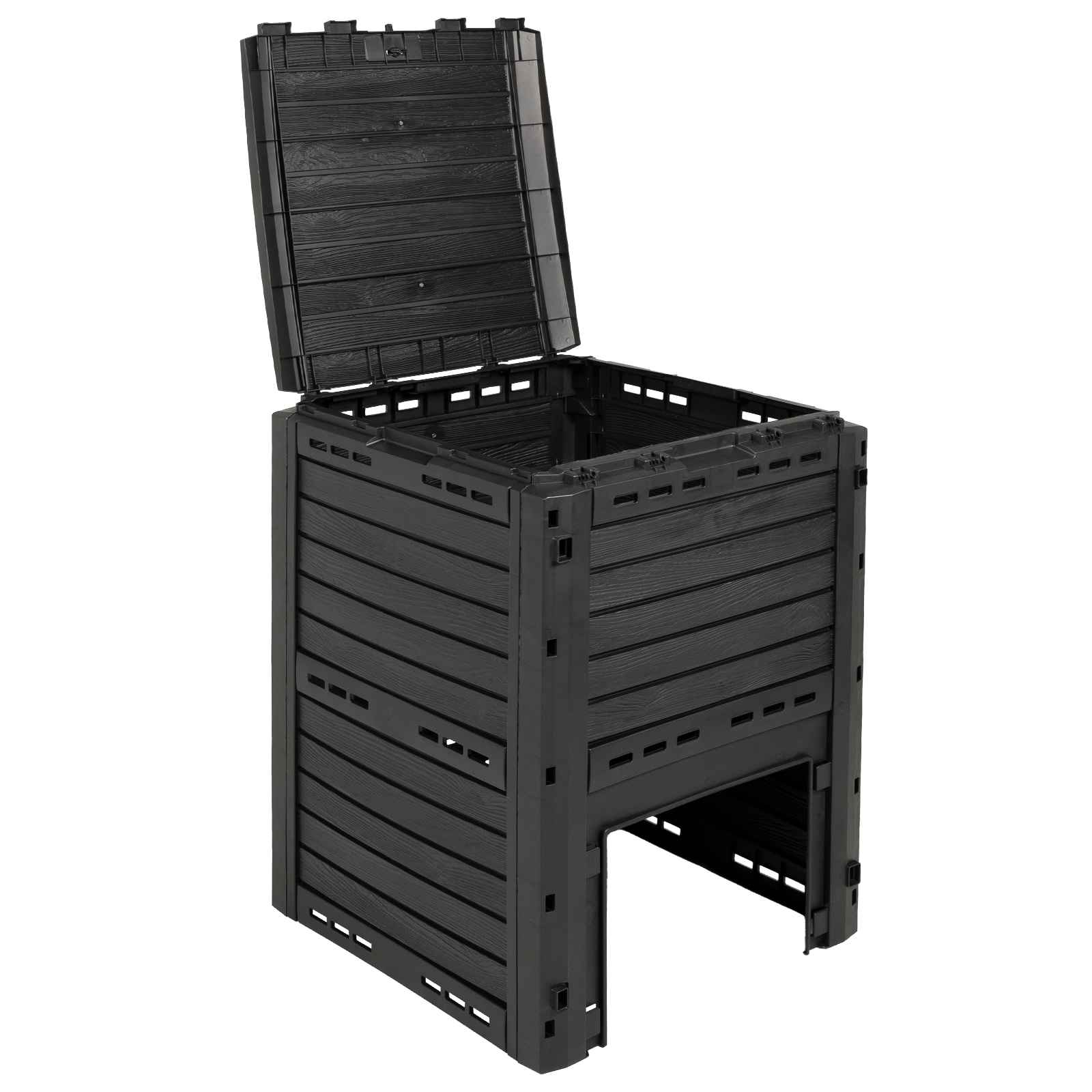 Tuincomposter Zwart 59,5 x 60 x 81,5 cm 280 l 100% PP image 3