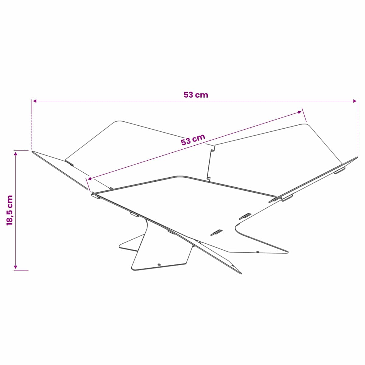 Bålsted Rusten 53 x 53 x 18,5 cm Cortenstål - Billede 10