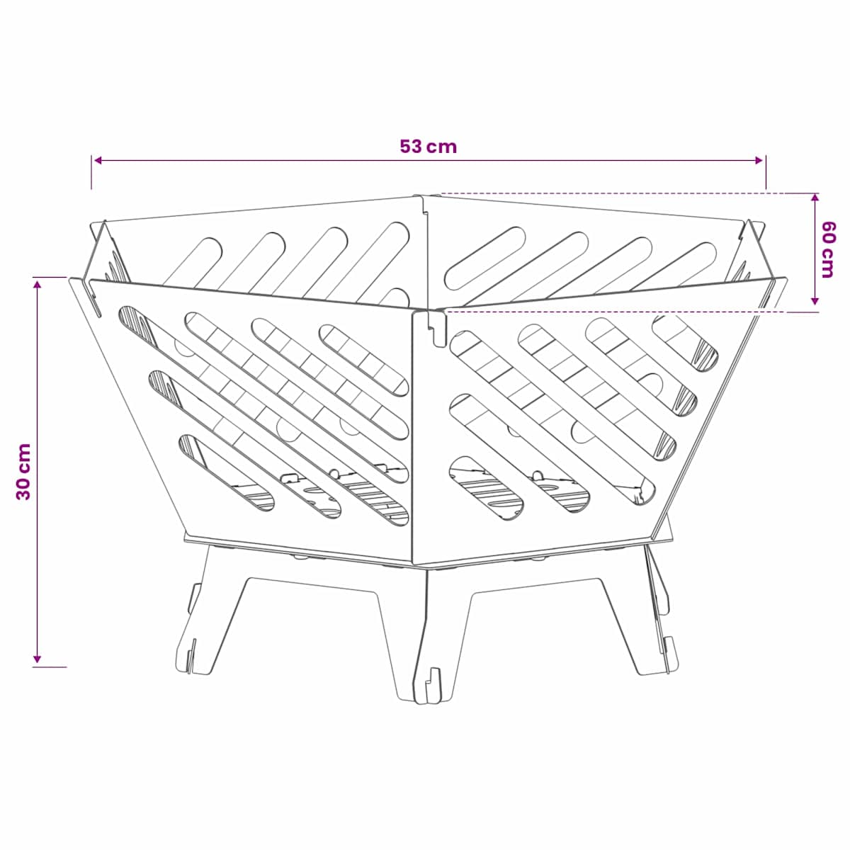 Bålsted Rusten 60 x 53 x 30 cm Cortenstål - Billede 10
