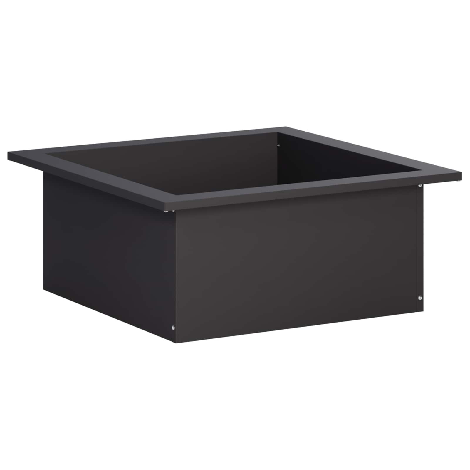 vidaXL Bålplade ring Sort 90 x 90 x 25 cm Stål