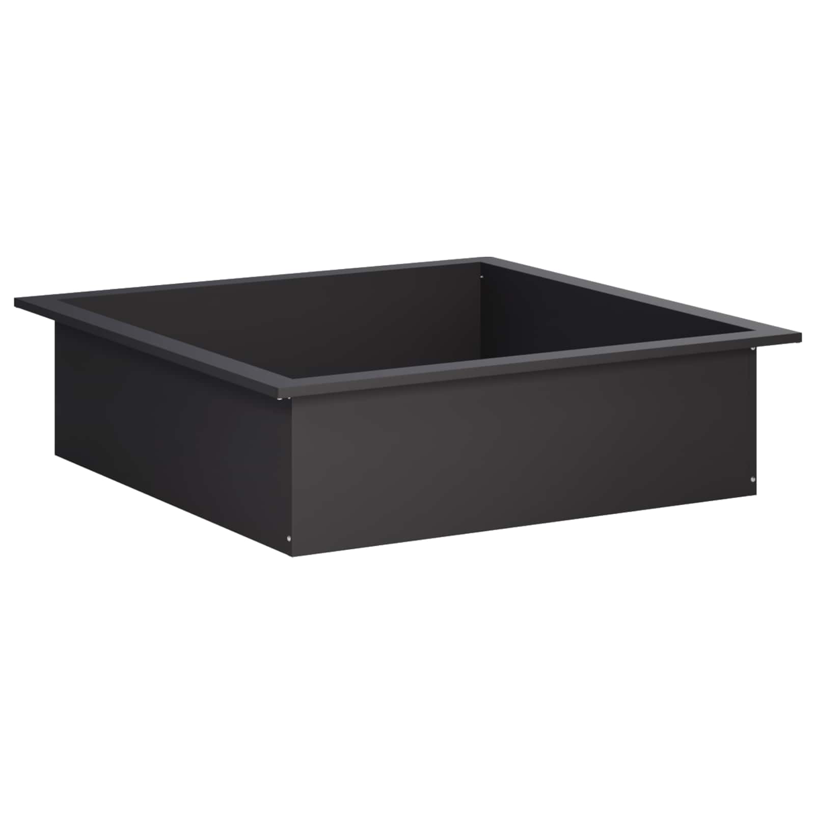 vidaXL Bålplade ring Sort 90 x 90 x 25 cm Stål