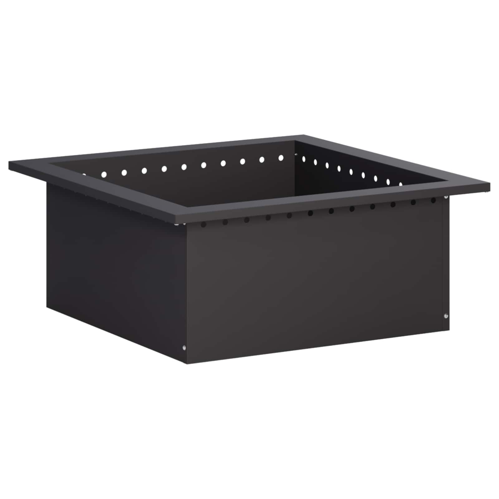 vidaXL Bålplade ring Sort 60 x 60 x 25 cm Stål