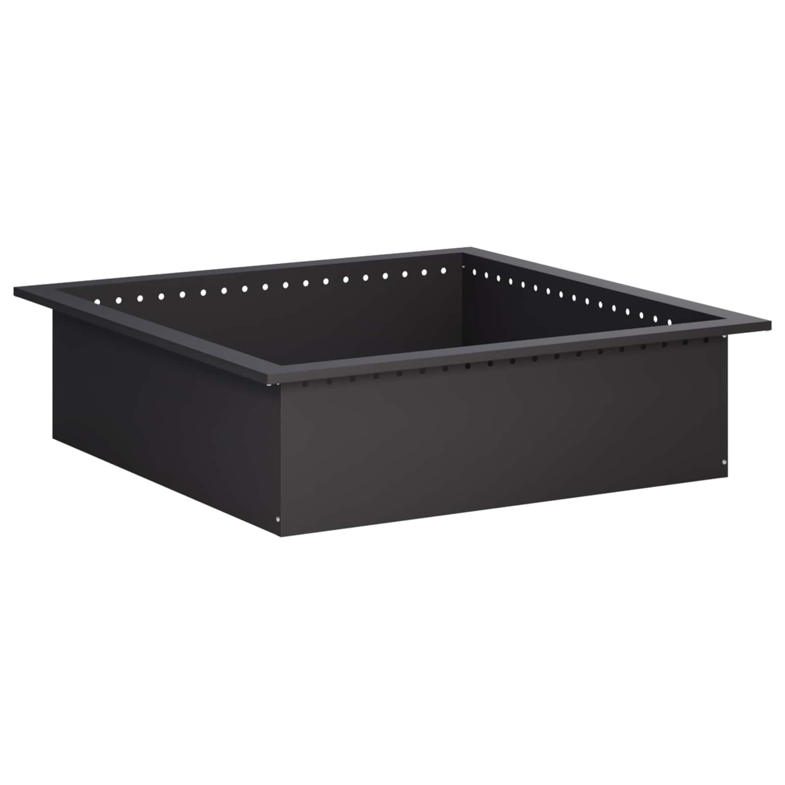 vidaXL Bålplade ring Sort 90 x 90 x 25 cm Stål