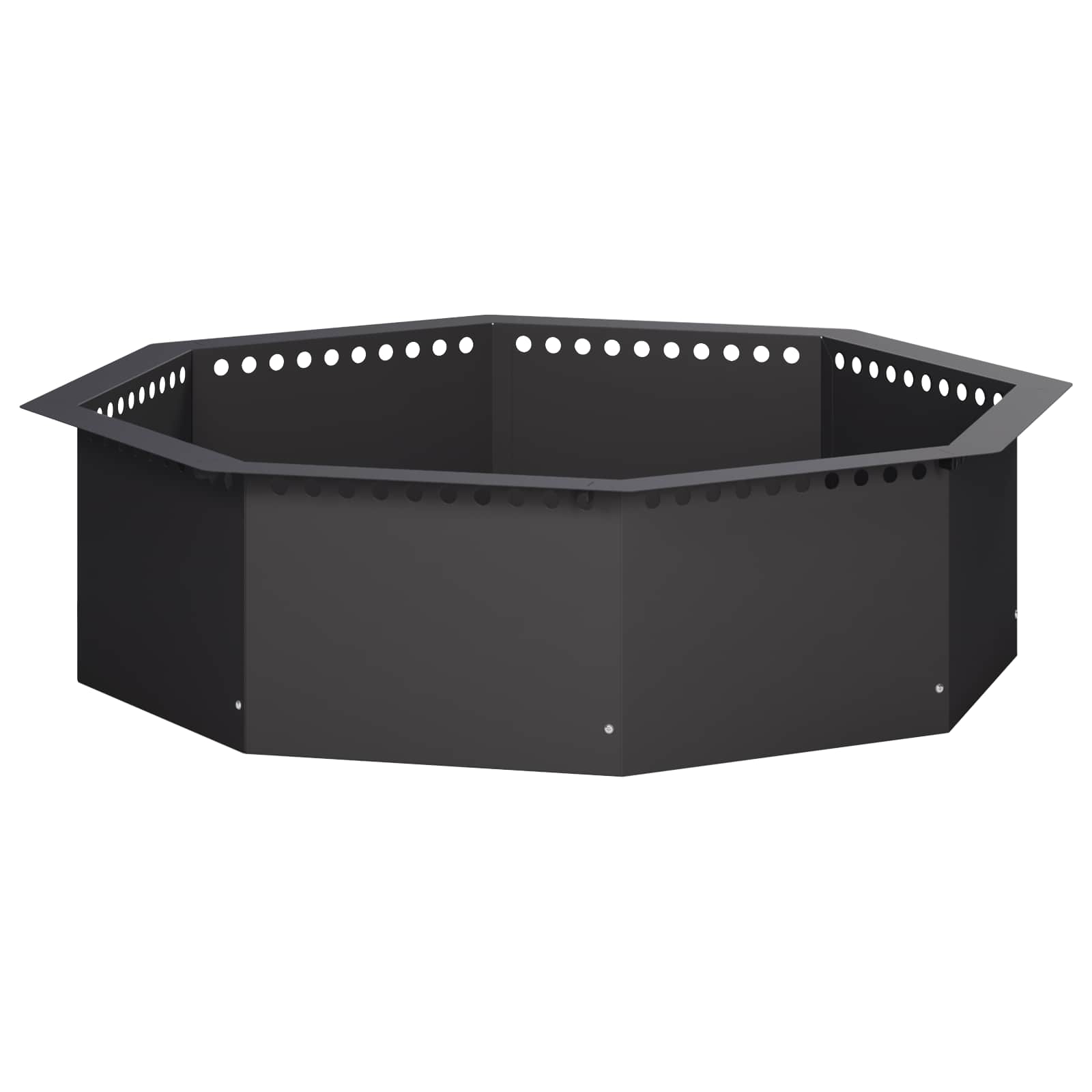 vidaXL Bålplade ring Sort 90 x 90 x 25 cm Stål