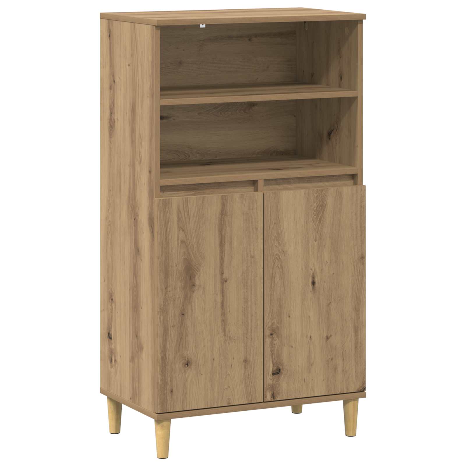 vidaXL Hoge kast Artisanaal eiken 60 x 36 x 110 cm Bewerkt hout