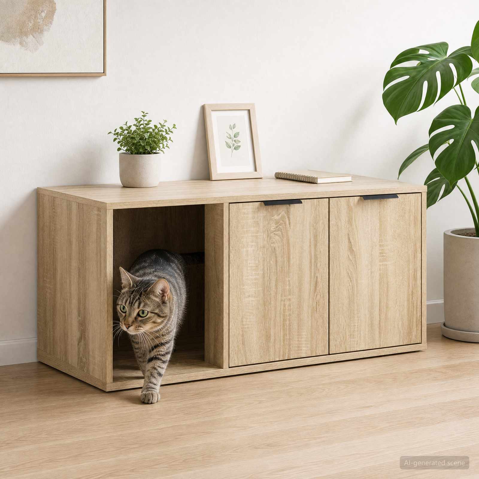 Kattenkrat meubel Sonoma Eiken 100 x 49 x 45 cm Bewerkt hout image 1