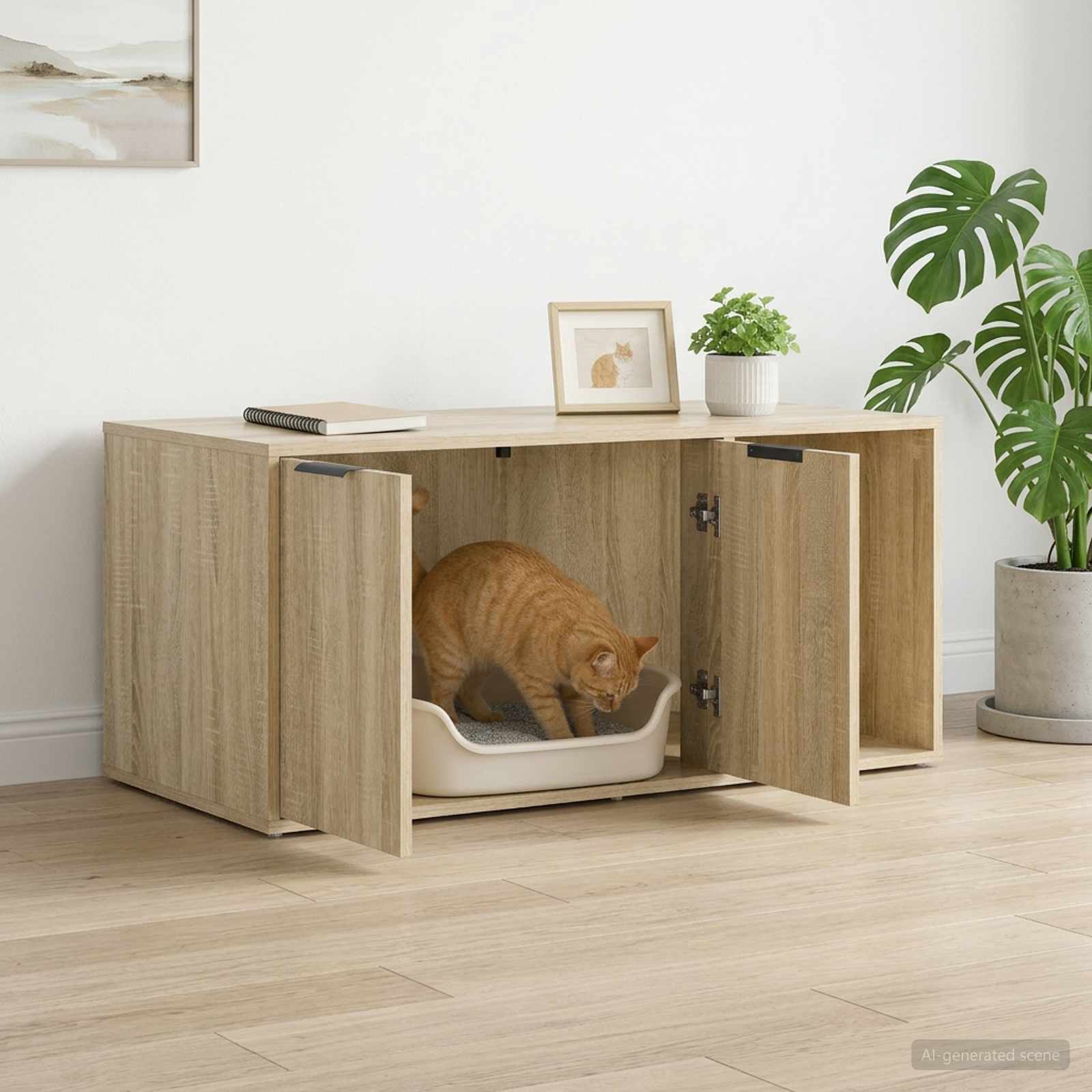 Kattenkrat meubel Sonoma Eiken 100 x 49 x 45 cm Bewerkt hout image 4