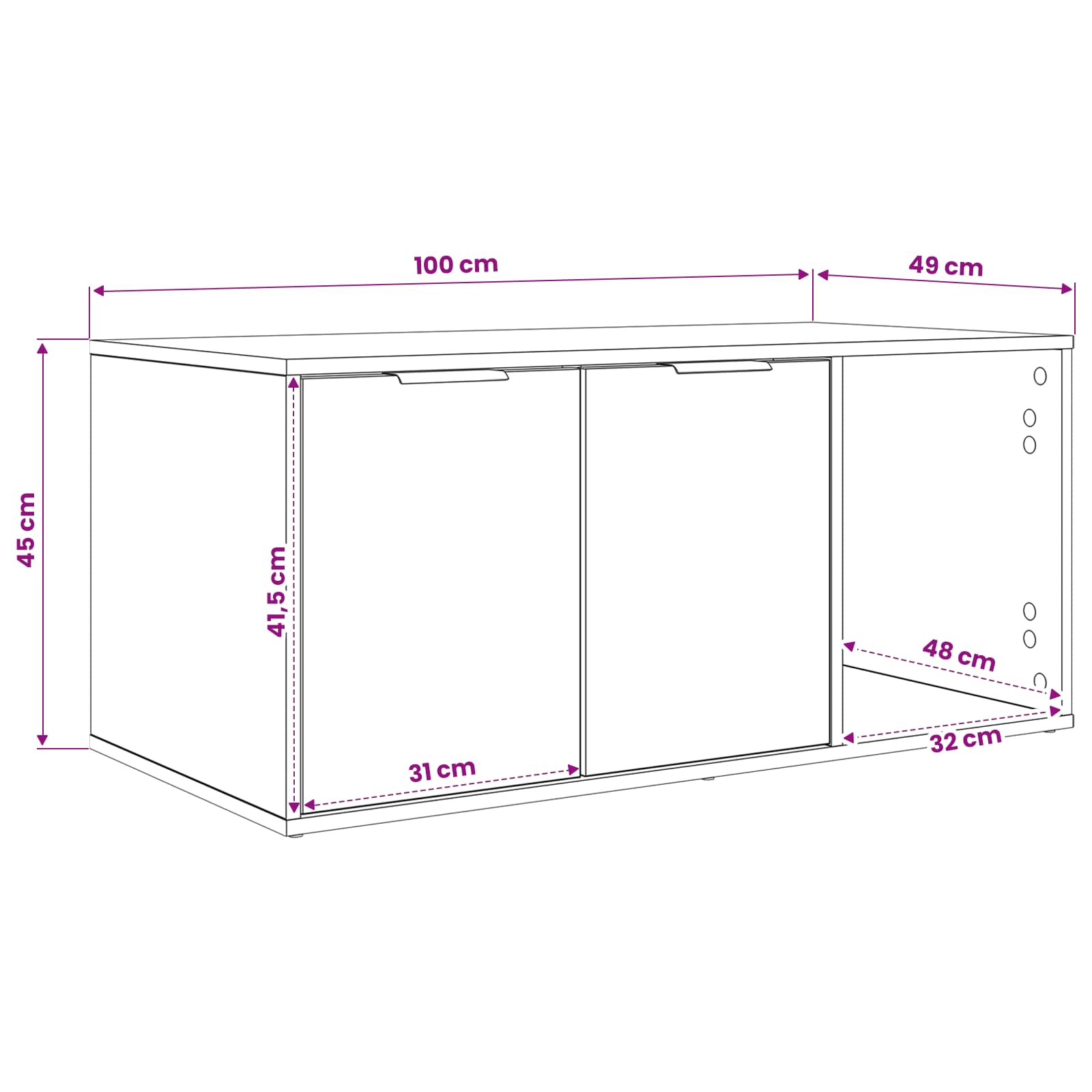 Kattenkrat meubel Sonoma Eiken 100 x 49 x 45 cm Bewerkt hout image 12