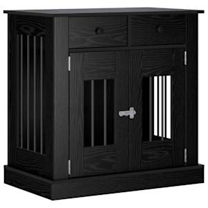 vidaXL Koera puuri m&ouml;&ouml;bel Must tamm 80 x 47,5 x 80 cm Tehispuit
