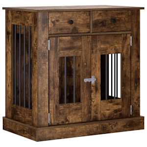 vidaXL Koera puuri m&ouml;&ouml;bel Suitsutatud tamm 80 x 47,5 x 80 cm Tehispuit