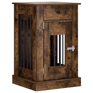 vidaXL Koera puuri m&ouml;&ouml;bel Suitsutatud tamm 50 x 47,5 x 80 cm Tehispuit